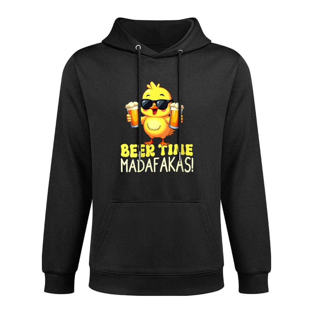 Womens Beer Time Madafakas Funny Duck Retro Relaxed Fit Hoodie