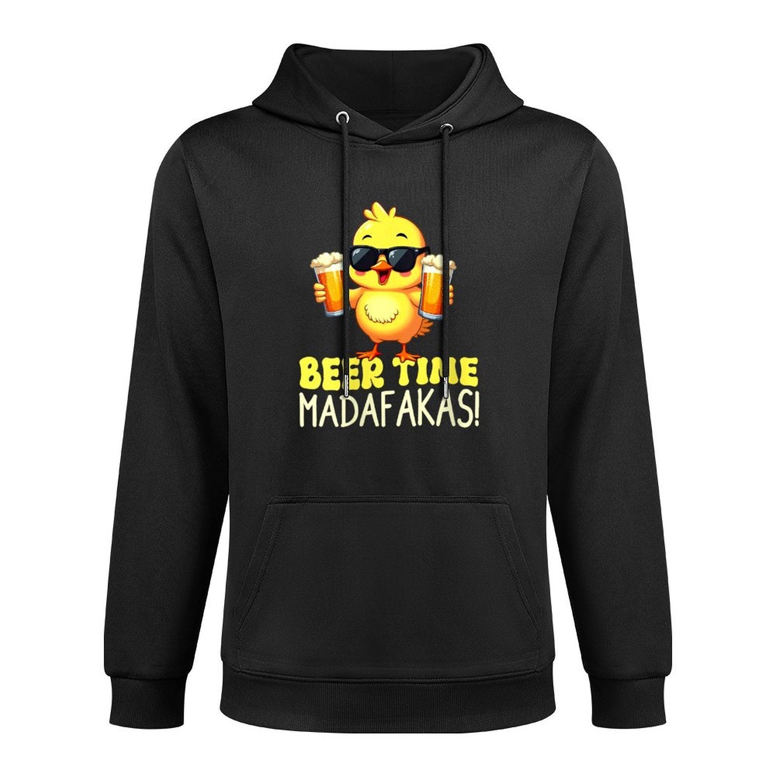 Womens Beer Time Madafakas Funny Duck Retro Relaxed Fit Hoodie