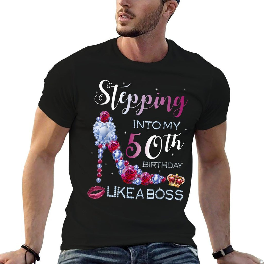 Stepping Into My 50th Birthday in 1970 Womens Gifts  Oversized Silhouette T-Shirt
