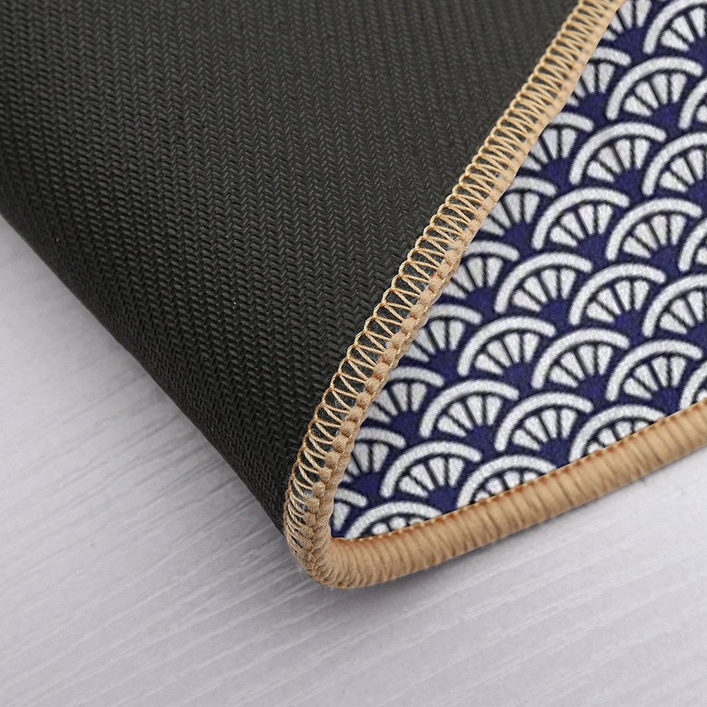 Decorative Seigaiha  Japanese Collection  Fade-Resistant Bath Mat