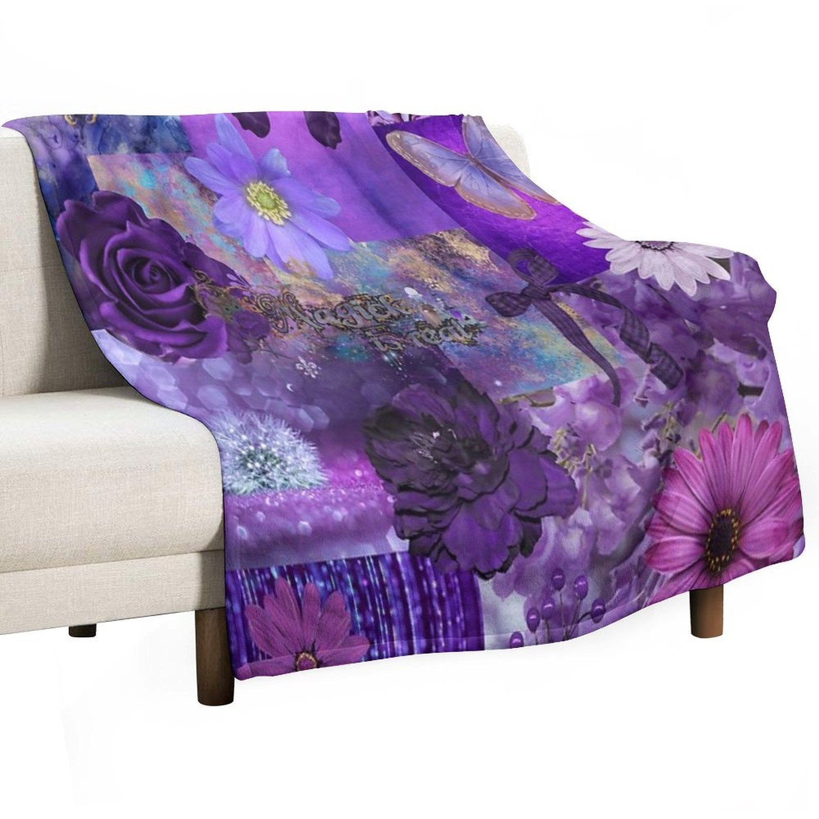 Purple Aesthetic Wrinkle-free Throw Blanket