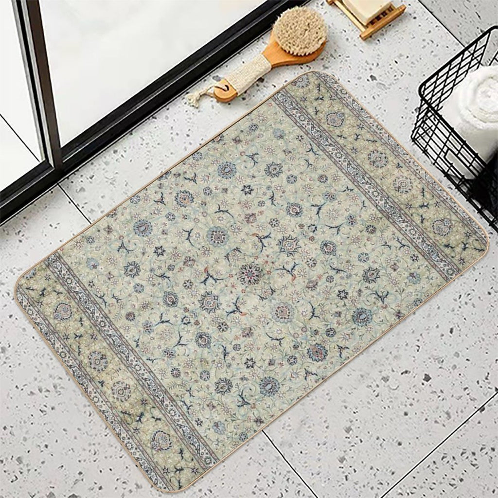 Kashan Isfahan Persian Carpet Print Durable Bath Mat