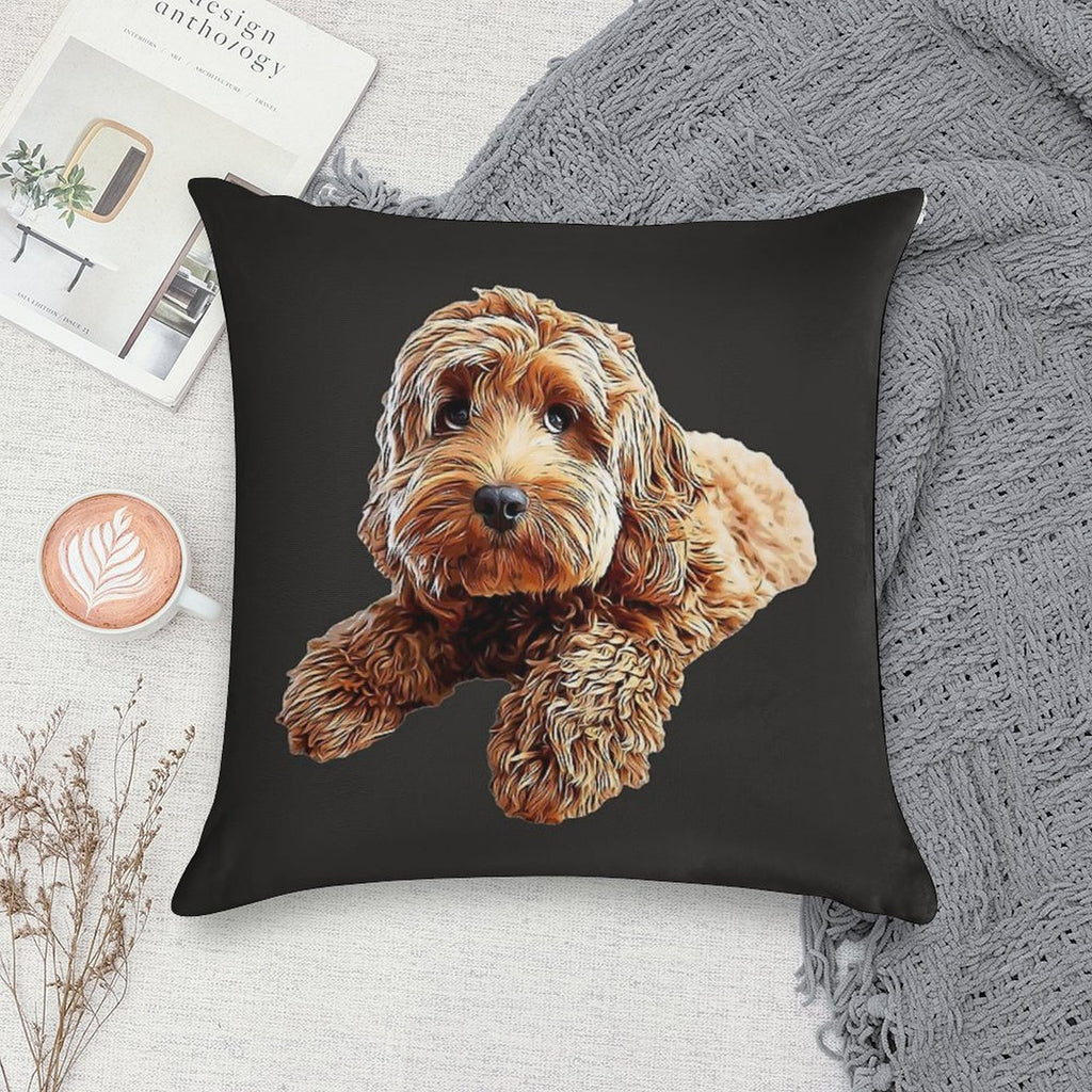 Doodle Cockerpoo Cockapoo Spoodle Cute Puppy Dog Soft Easy Maintenance Throw Pillow