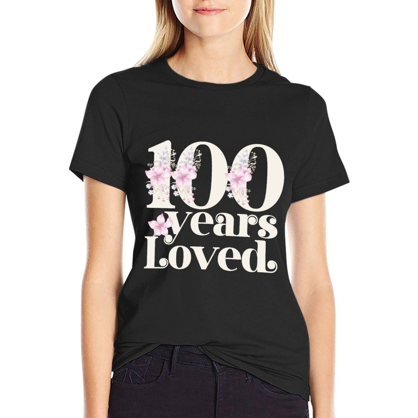 100 Years Loved  Grandma 100th Birthday Party 100 Year Old  Lightweight T-Shirt
