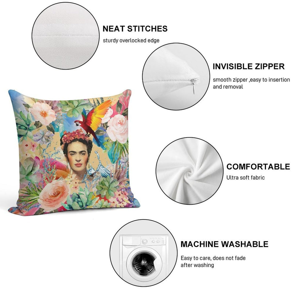 Frida Kahlo Soft Skin-Friendly Throw Pillow