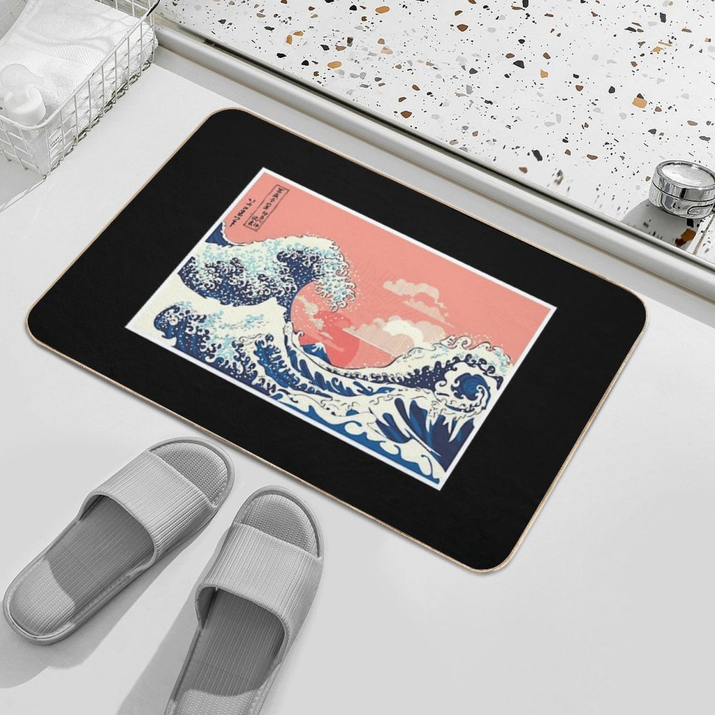 Great Wave of Kanagawa  Easy Maintenance Bath Mat