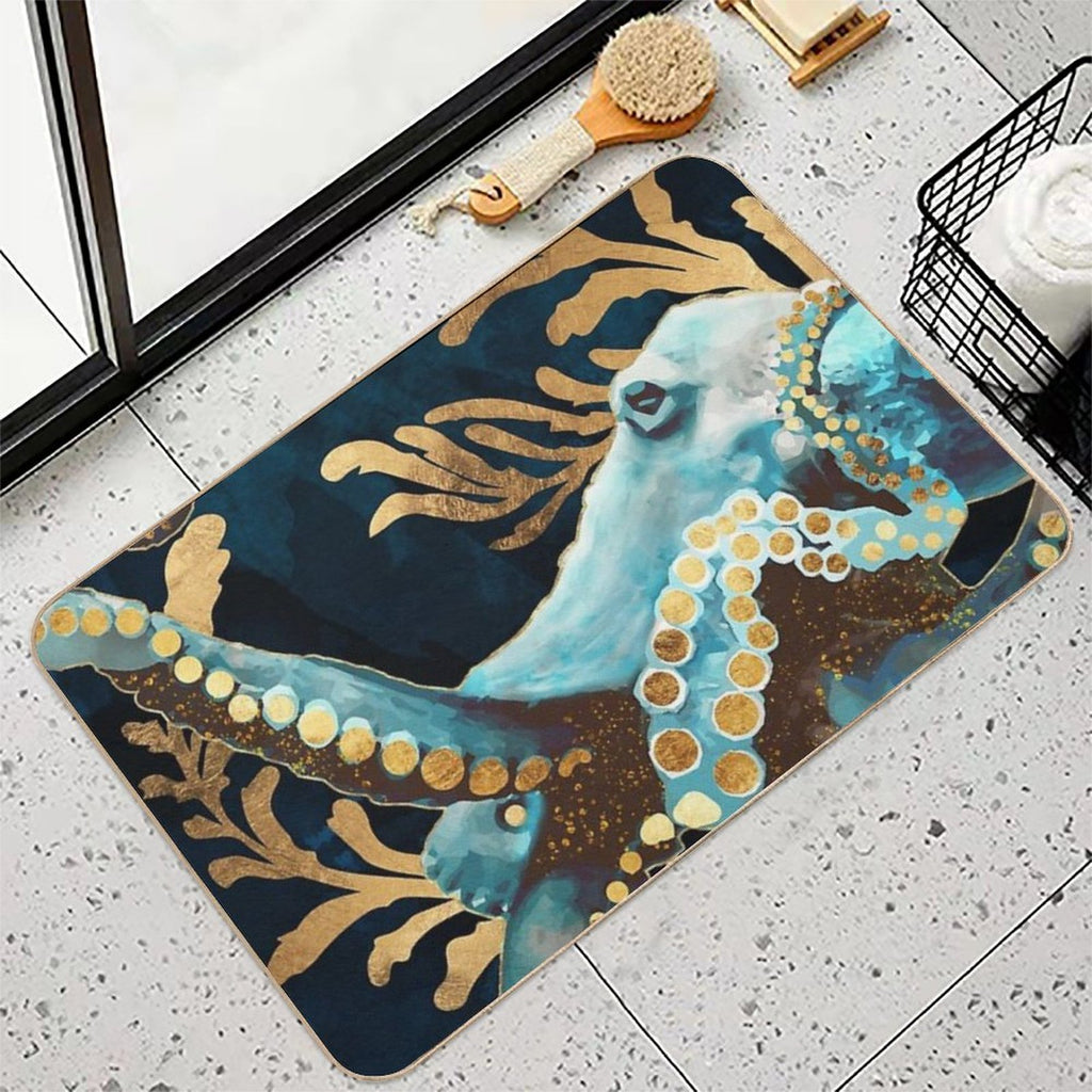Indigo Octopus  Stain-Proof Bath Mat
