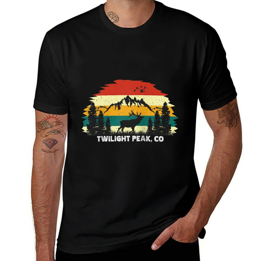 Twilight Peak, CO Mountain Hiking Nature Outdoor Camping Raglan Baseball  Fade-proof Color T-Shirt