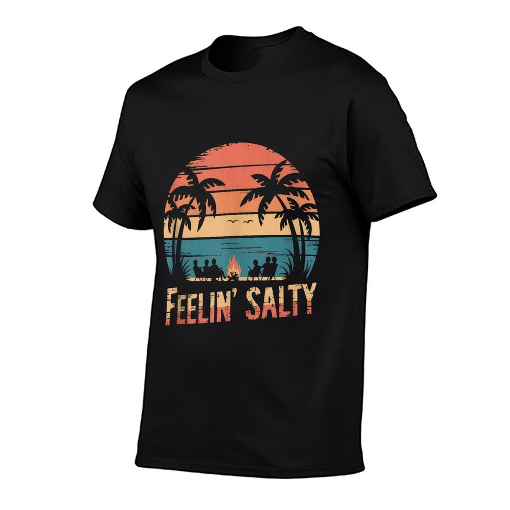 Feelin Salty Tshirt Beach Summer Vacation Vintage 70s Retro  Oversized Silhouette T-Shirt