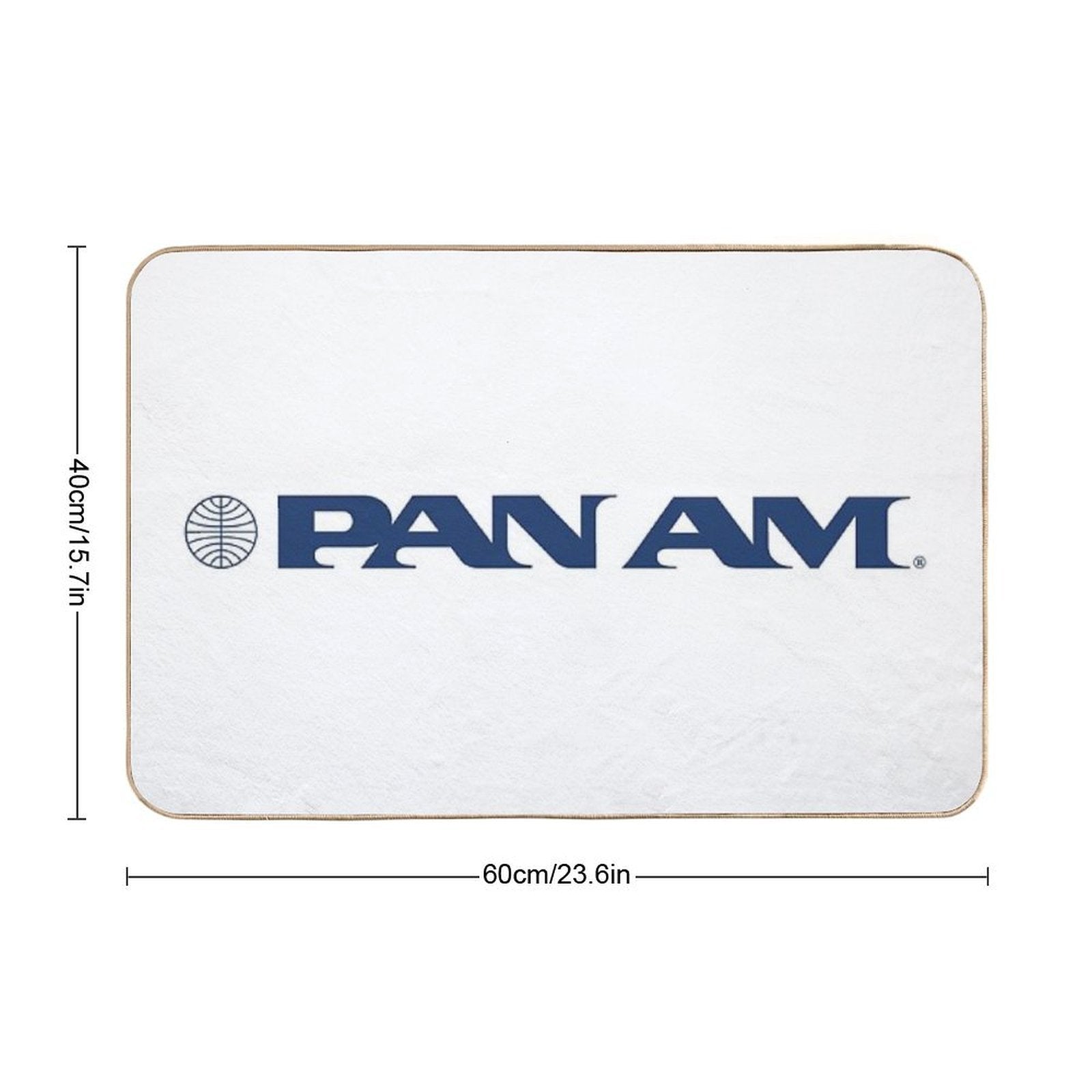 Pan Am Stylized Wordmark with Globe  High-Traffic Bath Mat