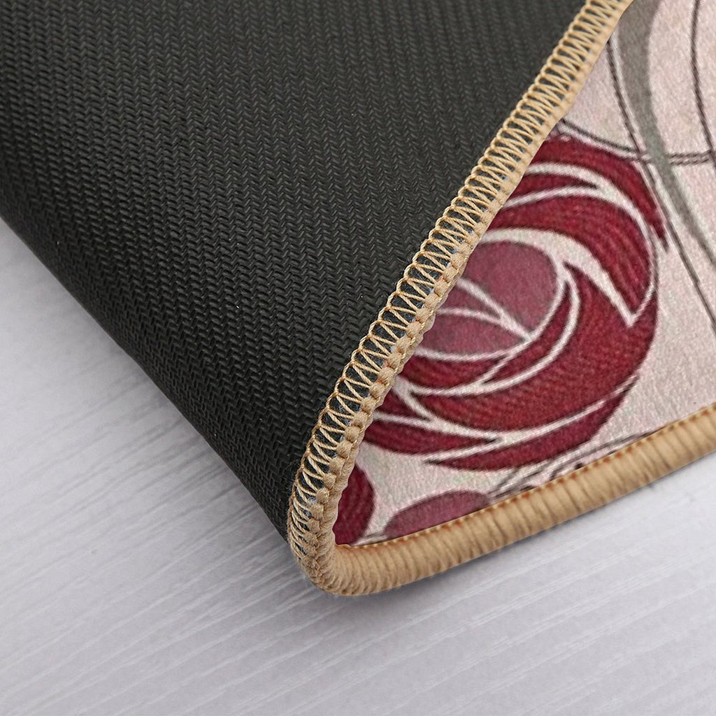 Charles Rennie Mackintosh Roses,Mackintosh Abstract Rose  Easy Maintenance Bath Mat