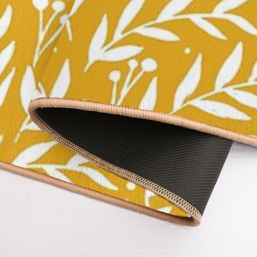 Cute Branches - Yellow Ochre  Pet-Safe Bath Mat