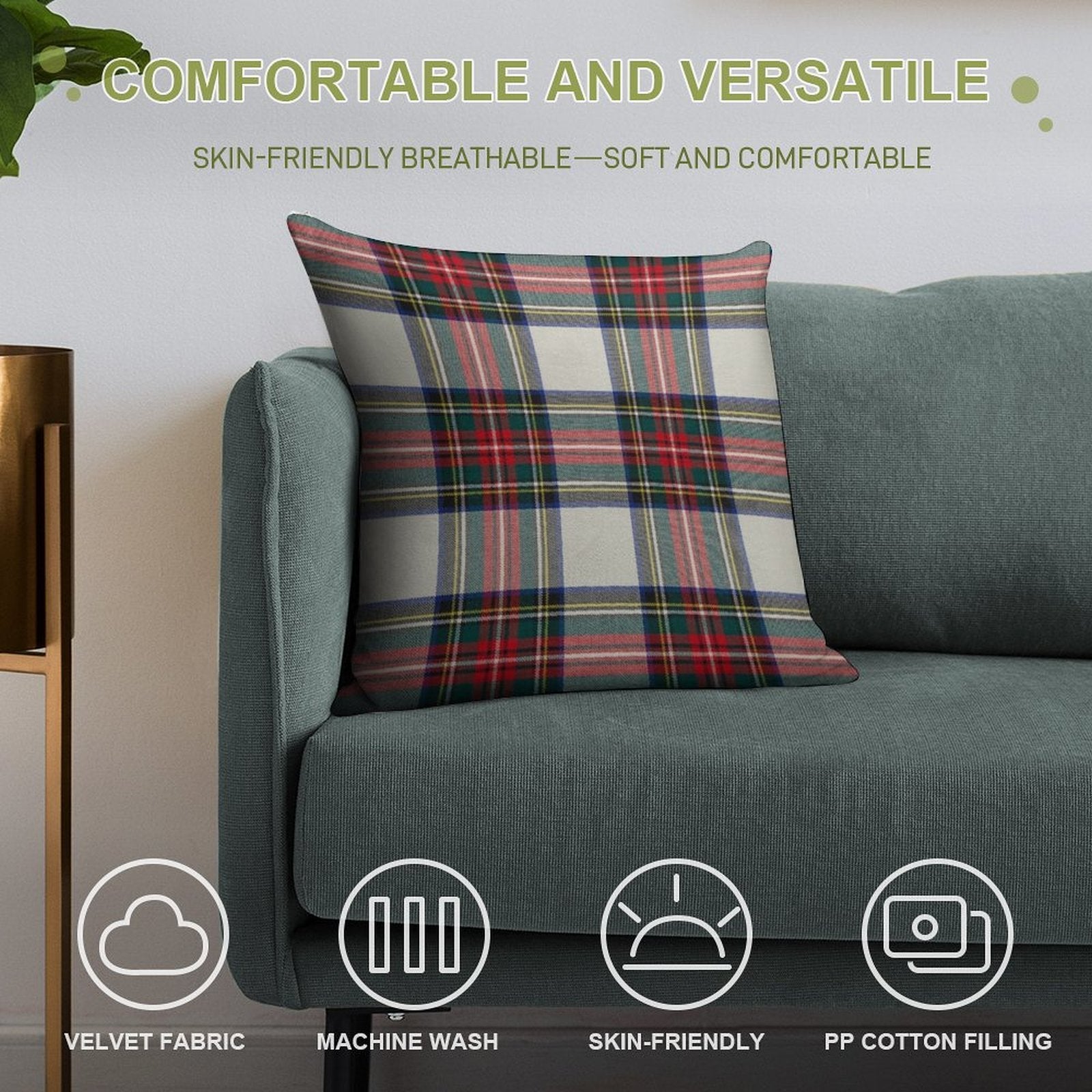 Stewart Dress Scottish Tartan Soft Anti-Pilling Throw Pillow
