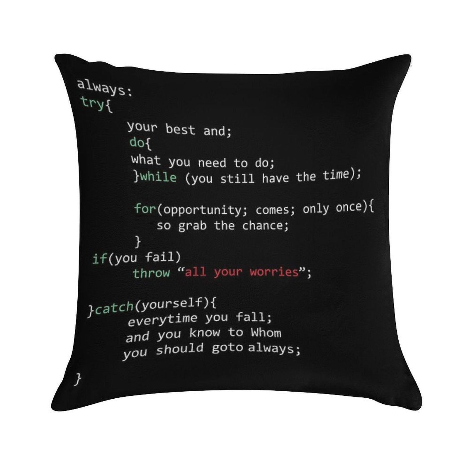 Geek Coder Soft Washable Throw Pillow
