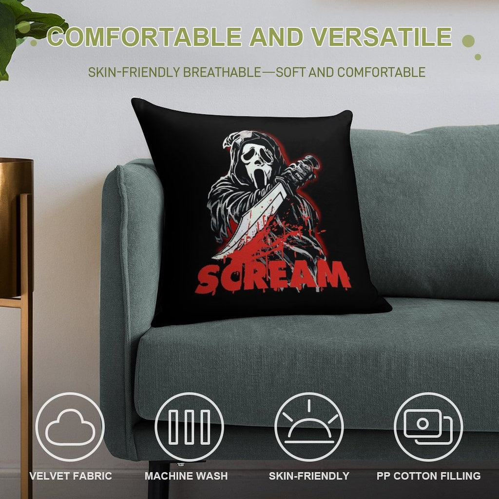 Scream Movie Soft Reinforced Edging Throw Pillow