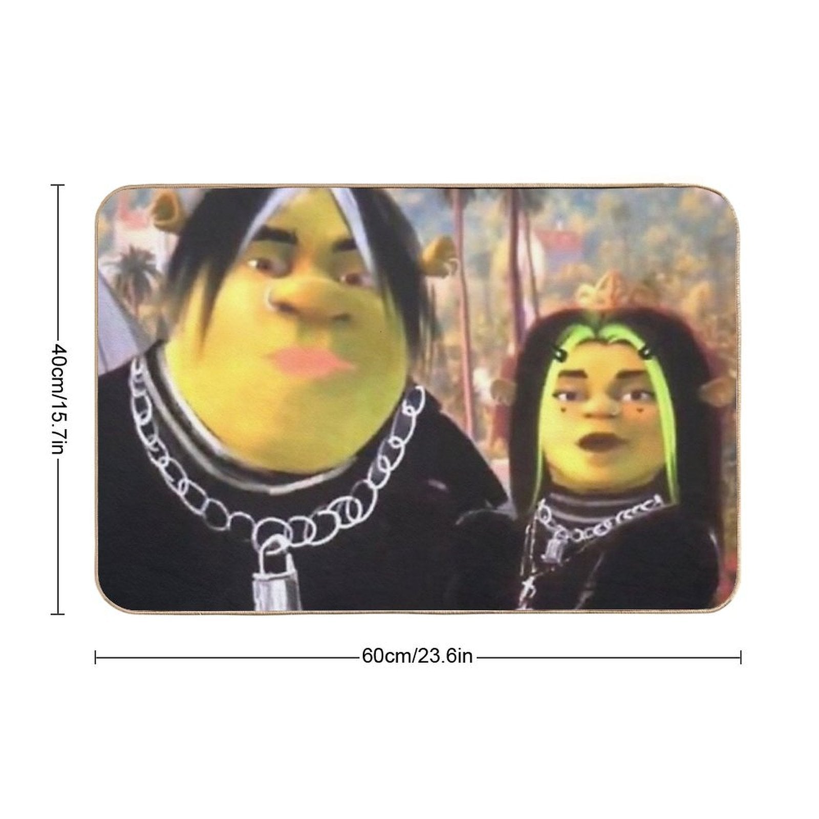 Eboy Shrek And Egirl Fiona  Easy To Clean Bath Mat