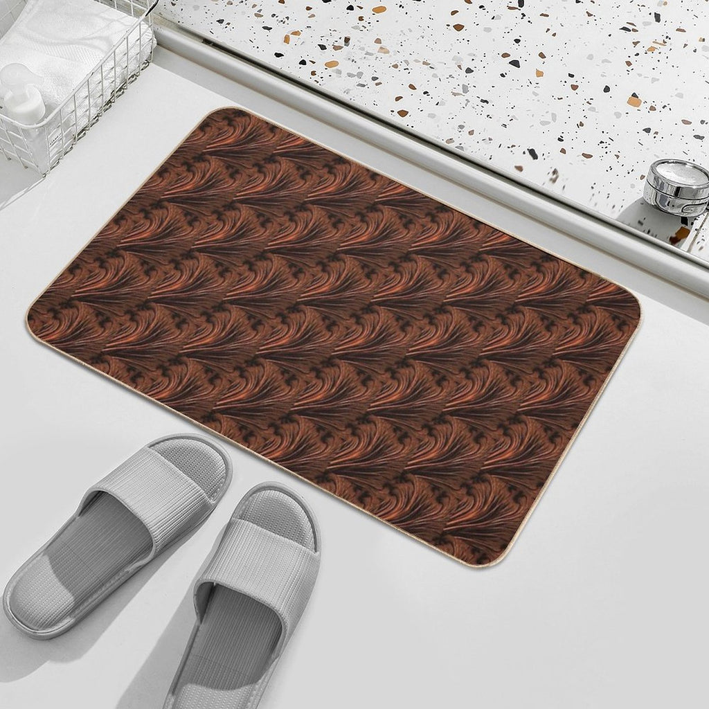 Copper Ostrich Feathers Collection  Absorbent Bath Mat