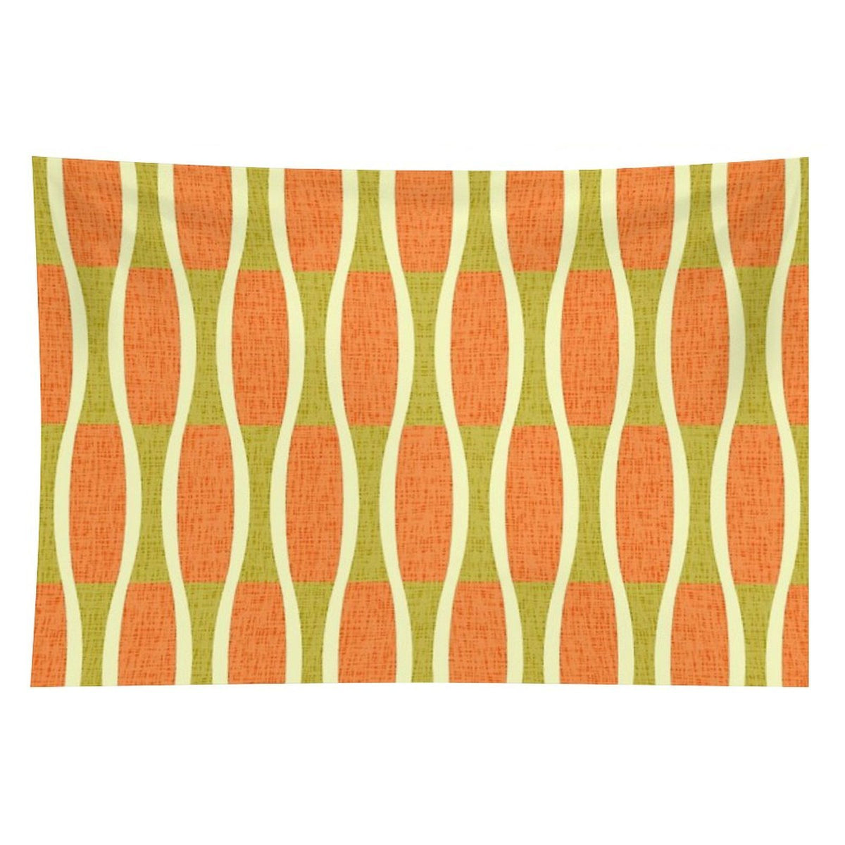 Retro Tiki Pin Stripes 336 Orange Gold And Beige Tapestry