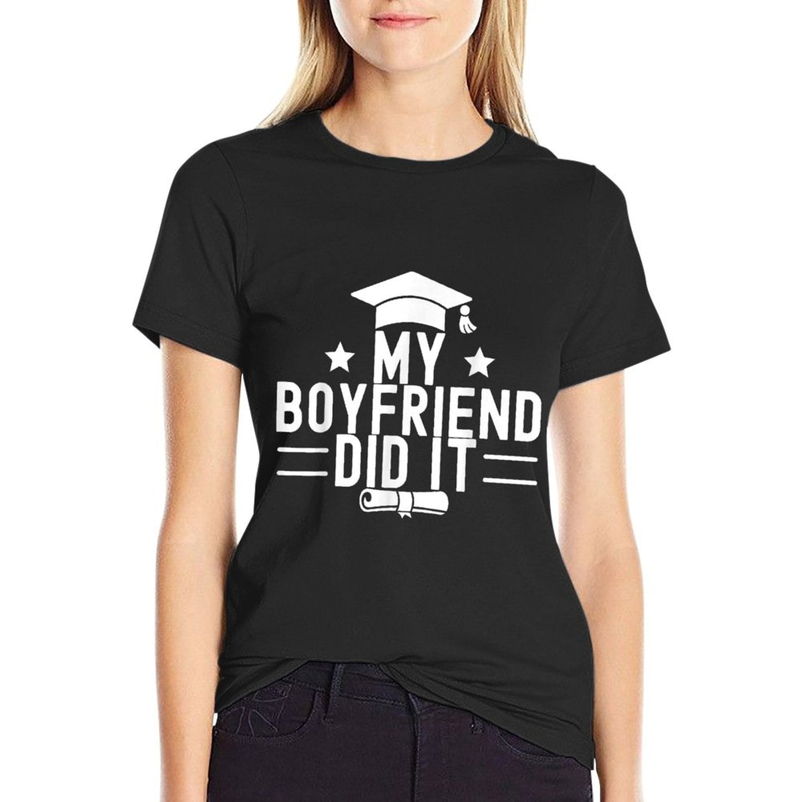 My Boyfriend Did It Graduation Graduated Bachelor Fiance  Trendy Pattern T-Shirt