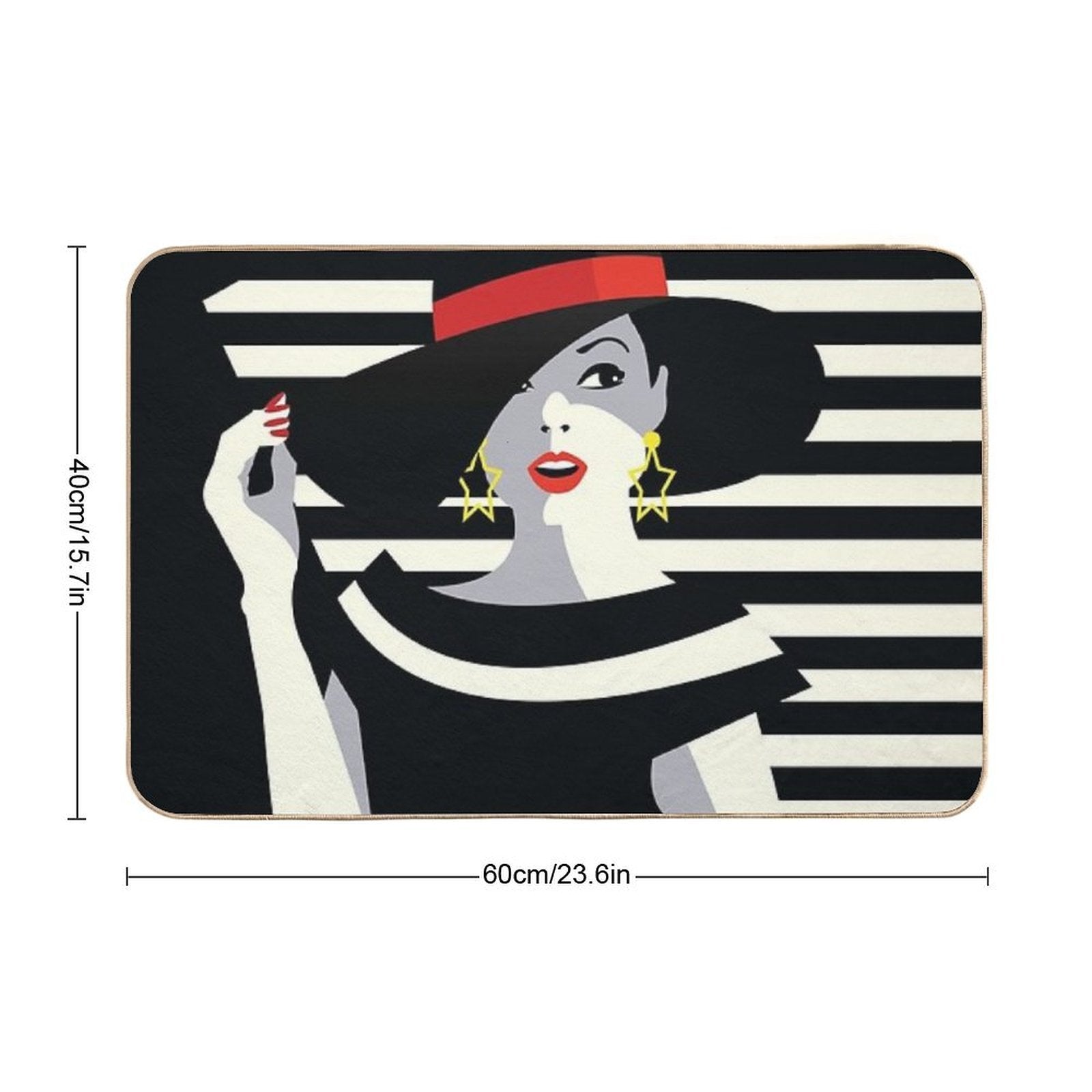 Eighties Fashionista - Nagel Inspired Retro Socialite  Eco-Friendly Bath Mat