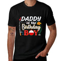 Daddy of The Birthday Boy Fishing Family Matching Bday Party  Heathered Texture T-Shirt