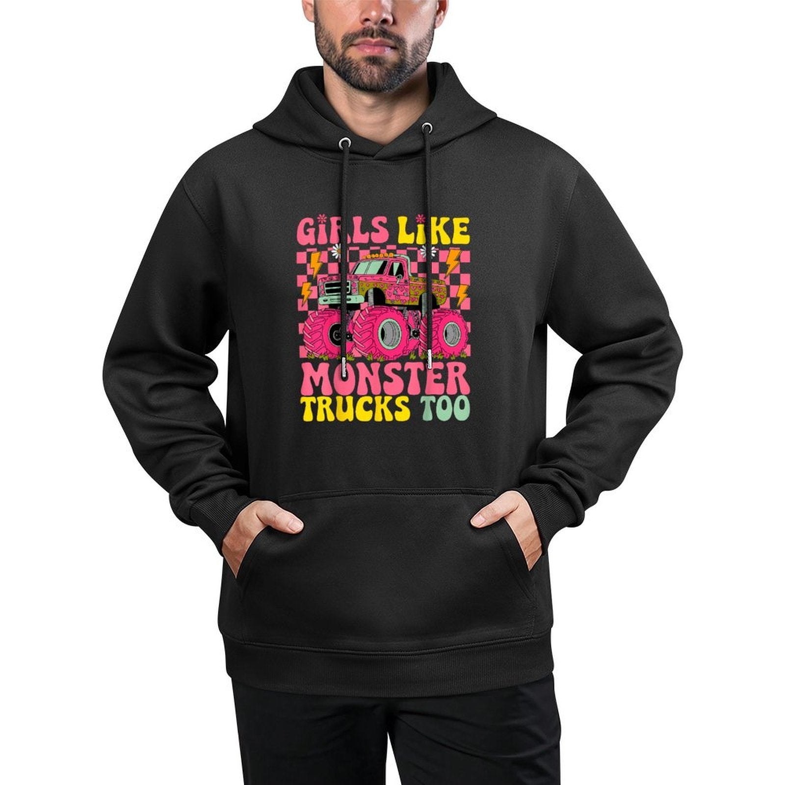 Monster Trucks Girls Like Monster Trucks Too Machine Washable Hoodie