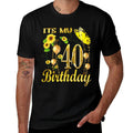 Its My 40th Birthday 40 Year Old Girl Sunflower Butterfly  Odor-resistant T-Shirt