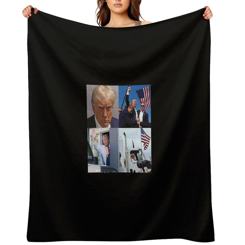 Donald Trump Garbage Truck, Trump Shot, Trump Mcdonalds Multi-functional Throw Blanket