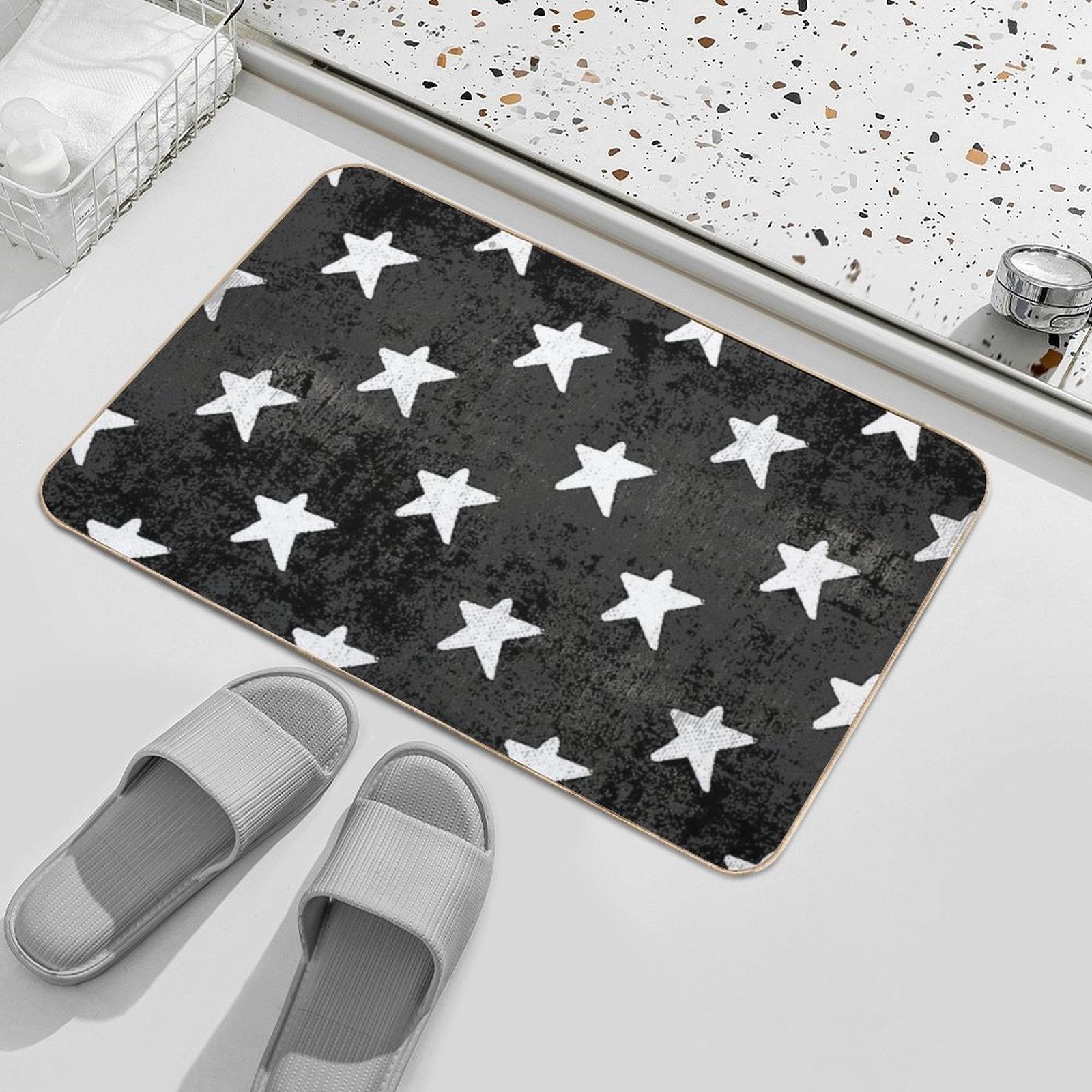 White Star  Repositionable Bath Mat