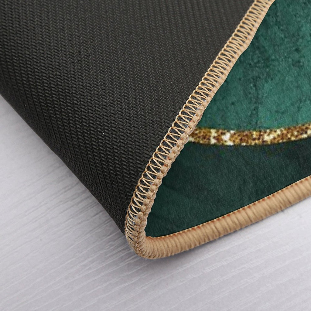 Organic Marbled Pattern Emerald Green  Versatile Bath Mat