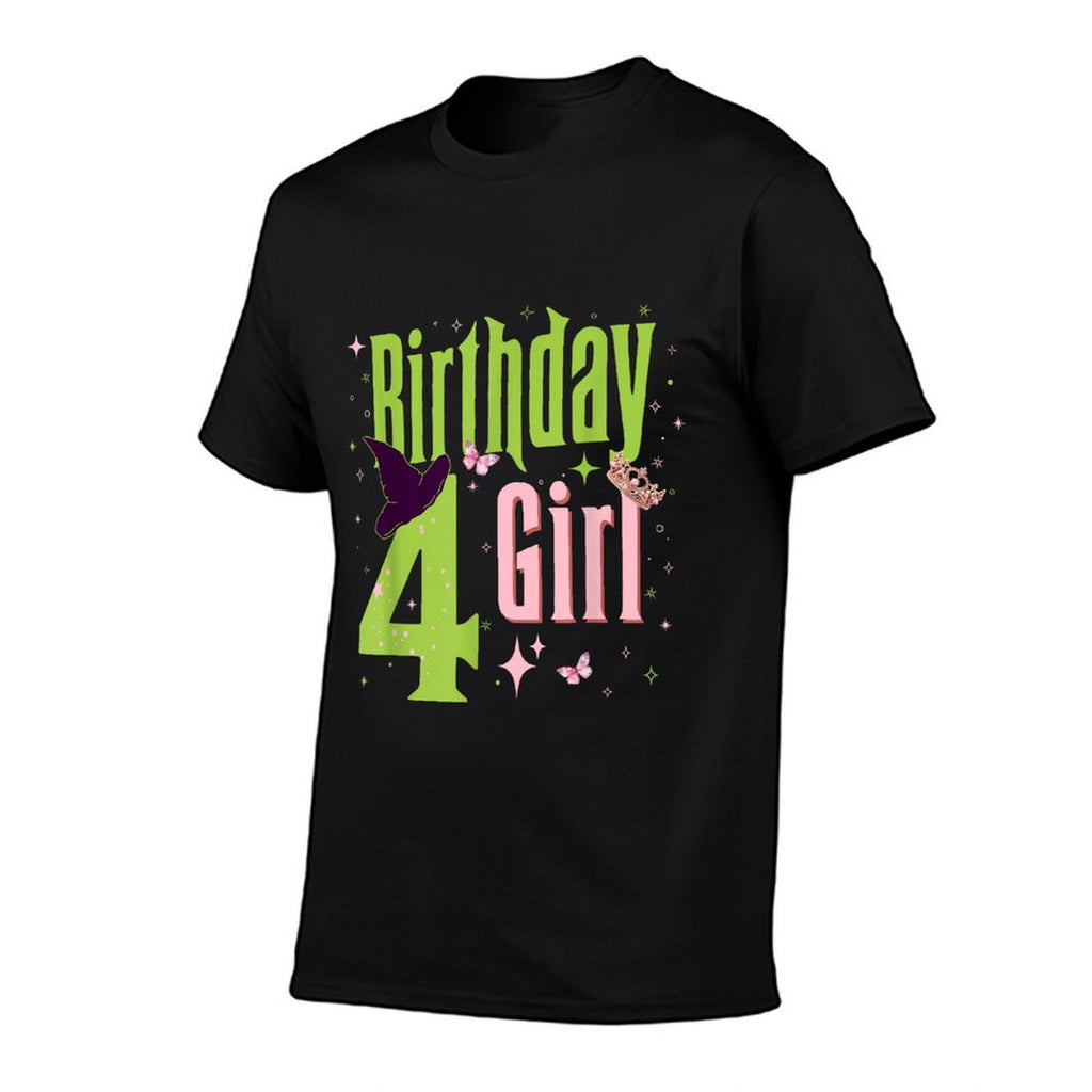4Th Birthday Witch Pink And Green 4 Year Old Birthday Girl  Versatile T-Shirt
