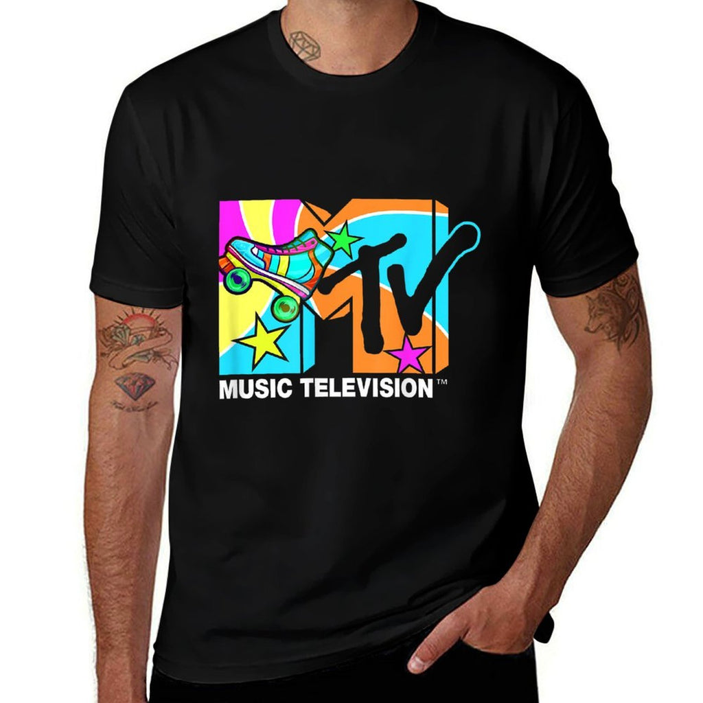 Mademark X MTV - Roller Skates MTV Logo Classic Music Television  Vintage-inspired T-Shirt