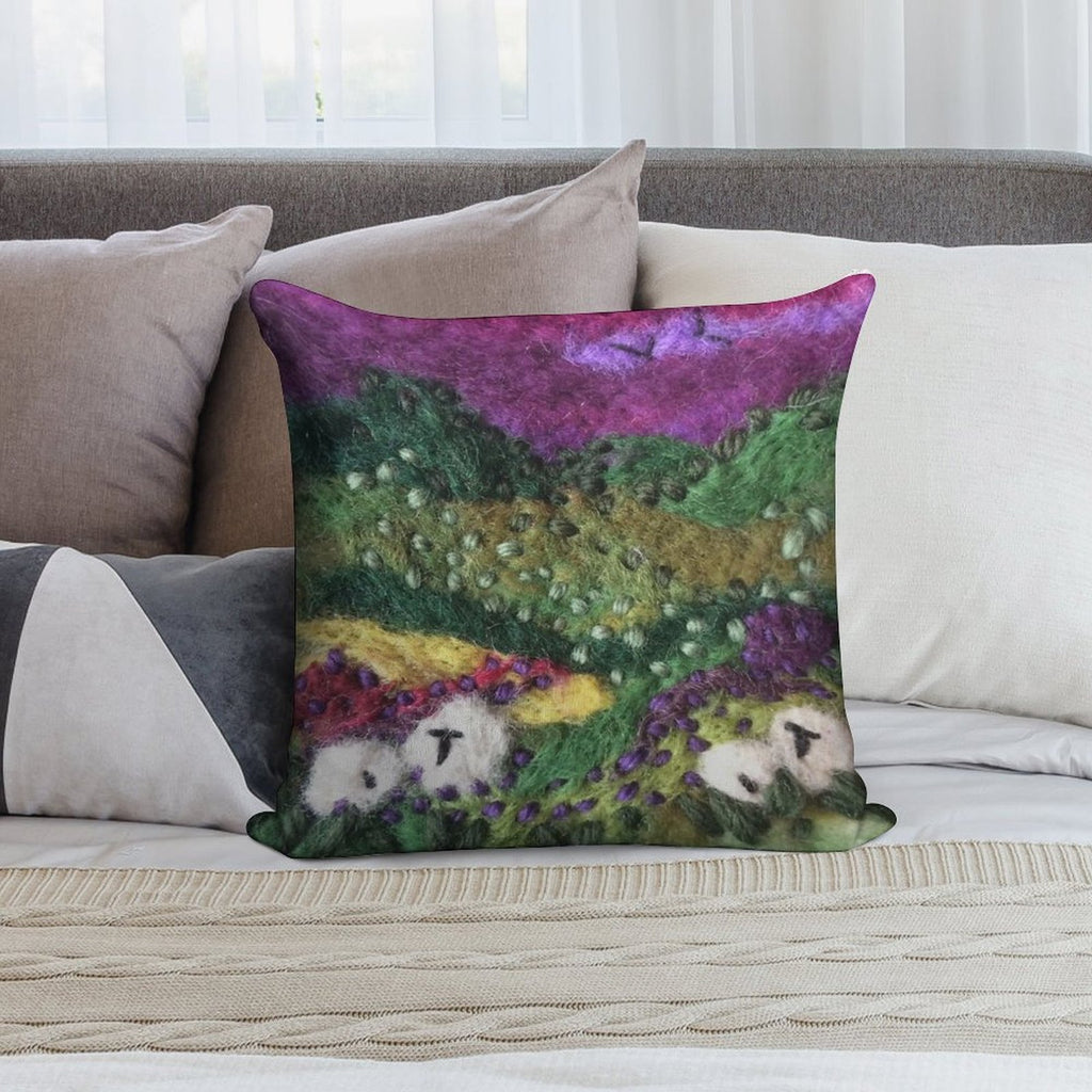 Print ONLY - North York Moors Felted Textile Art Soft Hidden Zipper Throw Pillow