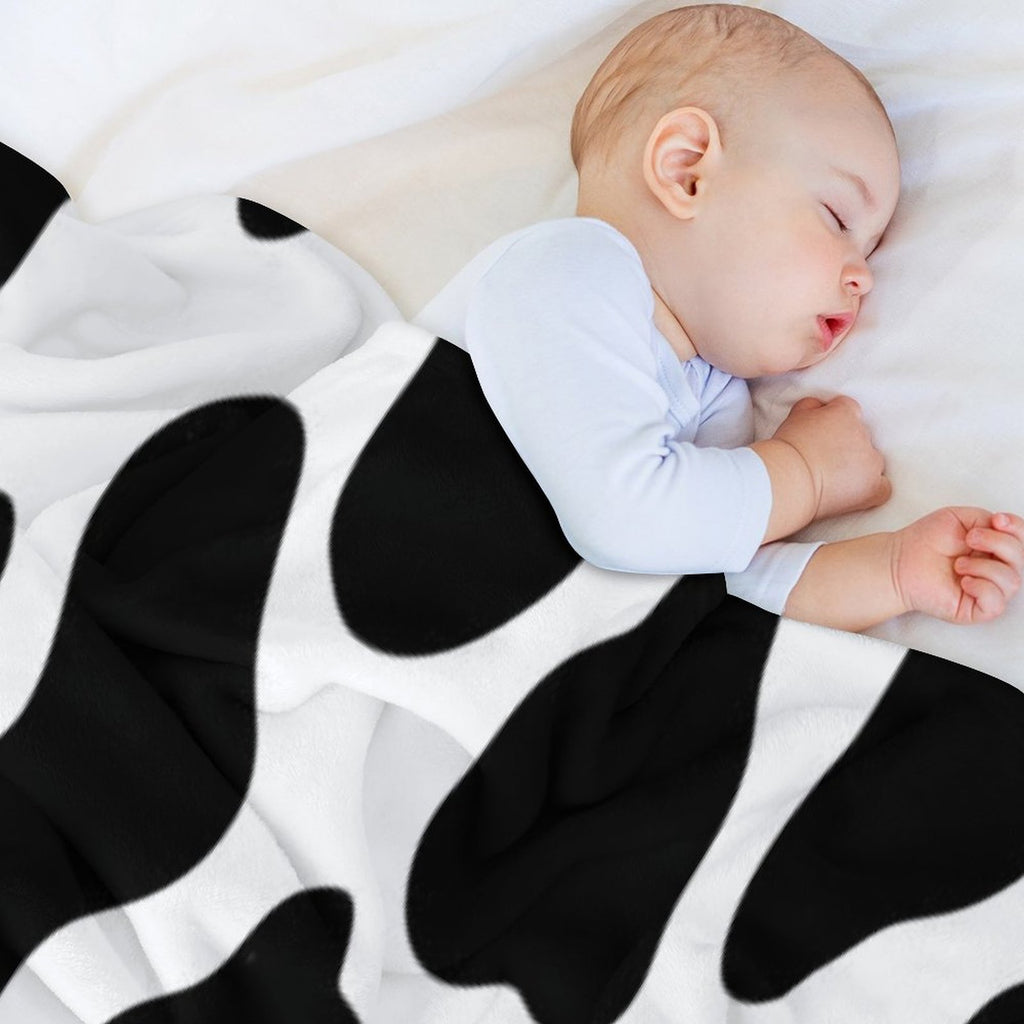 Cow Print Plush Throw Blanket
