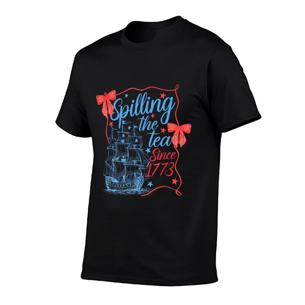 Coquette Spilling The Tea Since 1773 4th Of July Mens Womens  Polyester Blend T-Shirt