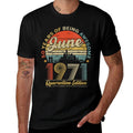 Womens 50th Birthday Decoration June 1971 Men Women 50 Years Old Comfortable T-Shirt