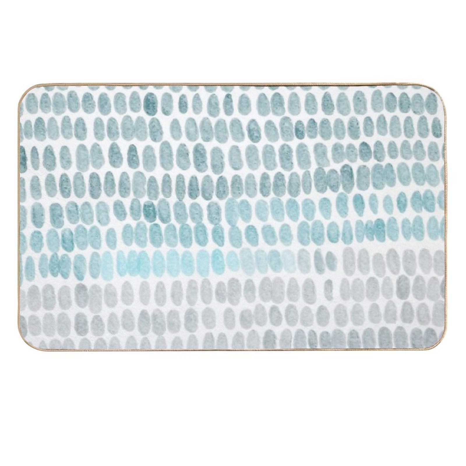 Abstract And Organic Blue Watercolor Drops in White  Fade-Resistant Bath Mat