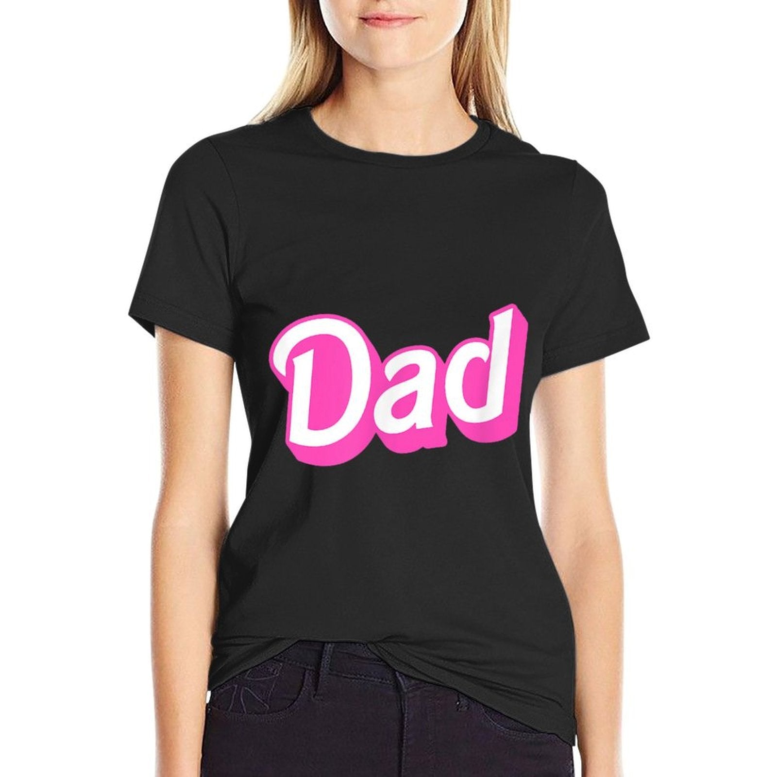 Dad Pink & White Overlapping Font Halloween Costume  Moisture-wicking T-Shirt