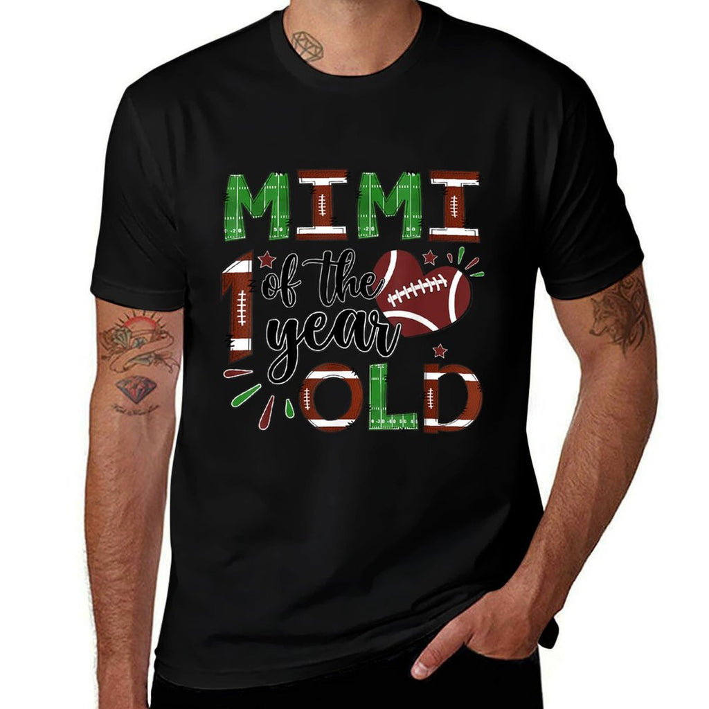 Mimi Of The 1 Year Old Football 1St Year Down Birthday  Eco-friendly Material T-Shirt