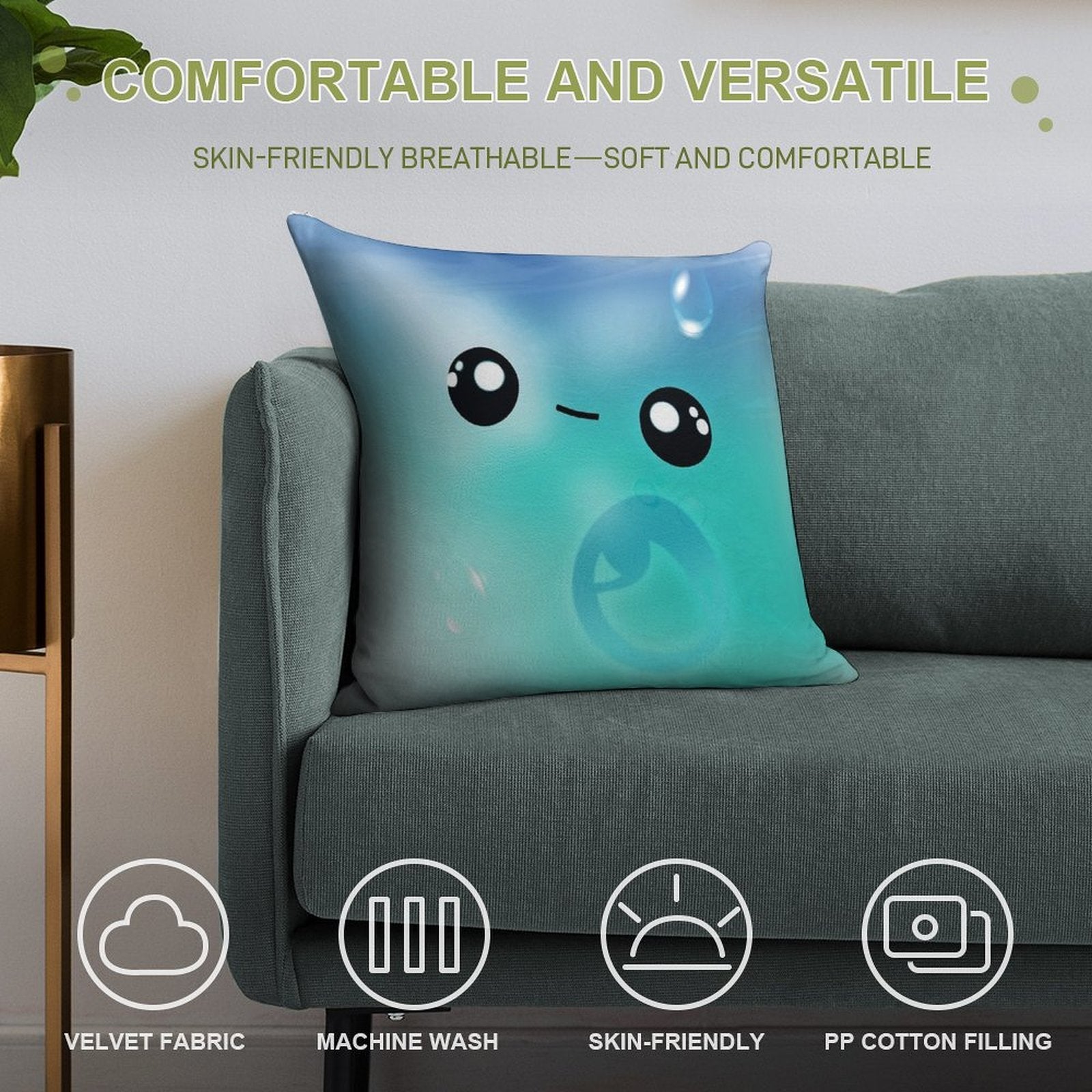 Water Sprite Plushy Soft Ultra-Soft Texture Throw Pillow