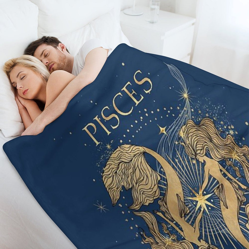 Pisces Zodiac Woman Multi-functional Throw Blanket