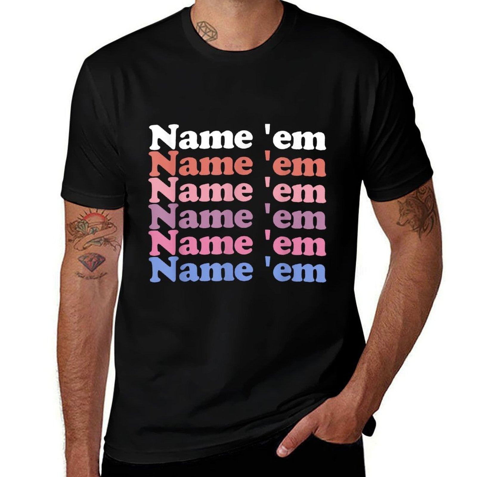 Name Em Stacked Text - Funny Sutton Statement Humorous Meme  Summer-ready Fabric T-Shirt