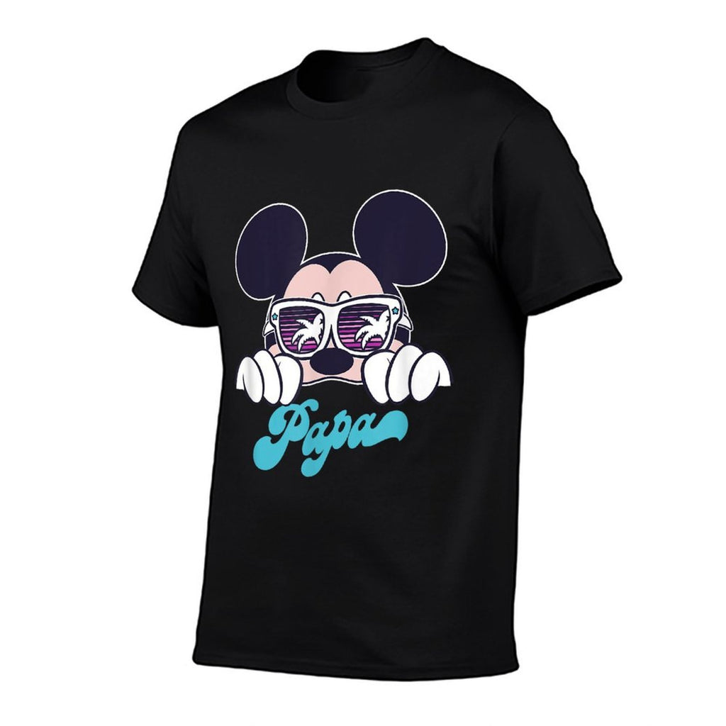 Disney Mickey And Friends Cool Mickey Summer Vibes Papa Logo  Slim-fit Cut T-Shirt