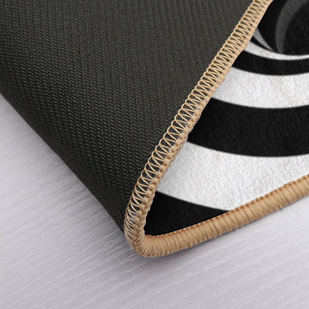 Optical Illusion Black Hole Lines (BlackWhite)  Toxin-Free Bath Mat