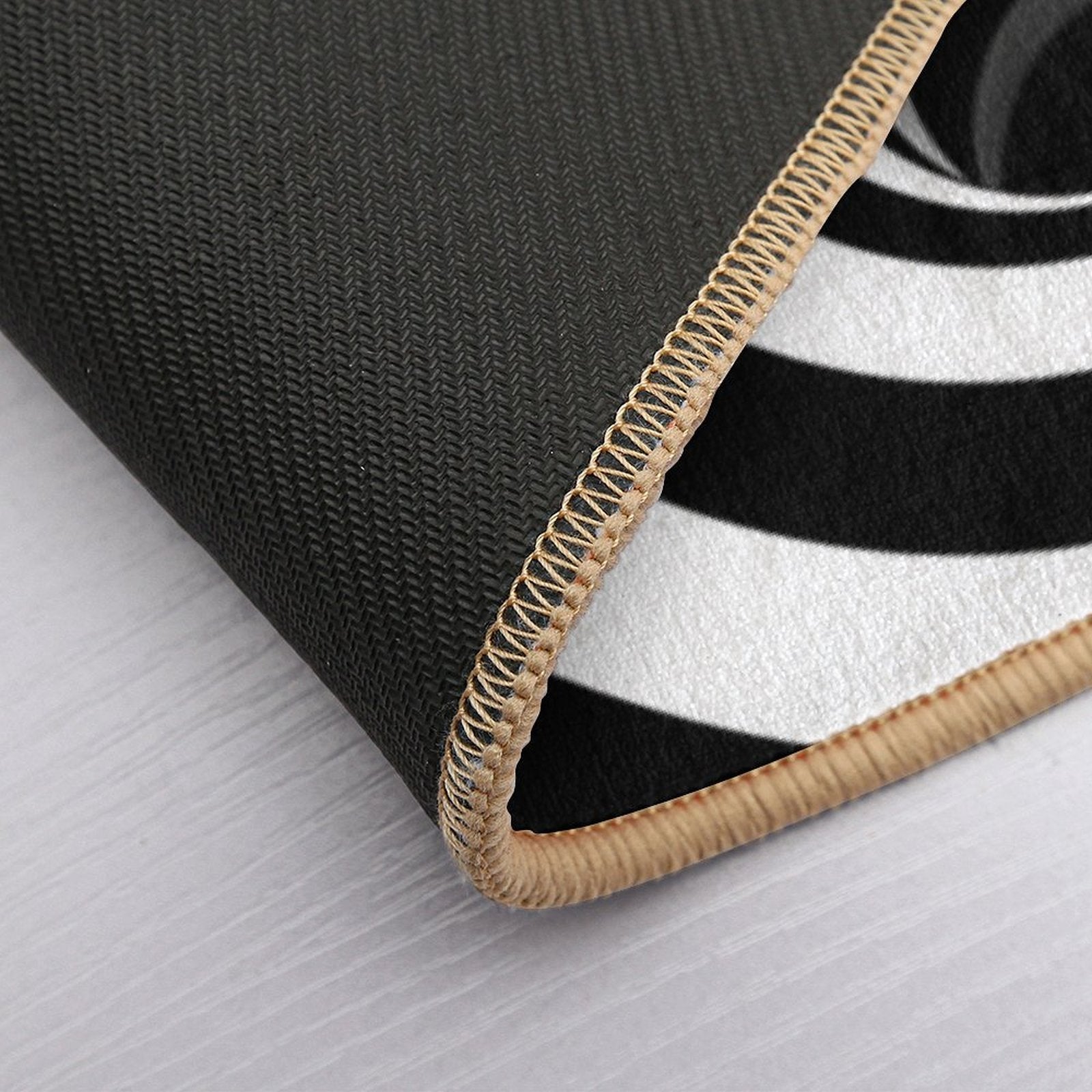 Optical Illusion Black Hole Lines (BlackWhite)  Toxin-Free Bath Mat