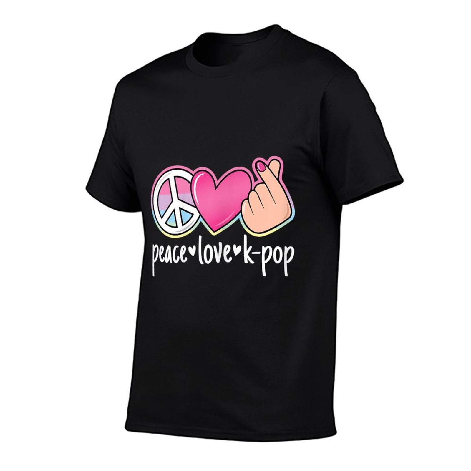 Peace Love K-Pop Cute Kpop Music Anime Lover  Cotton T-Shirt