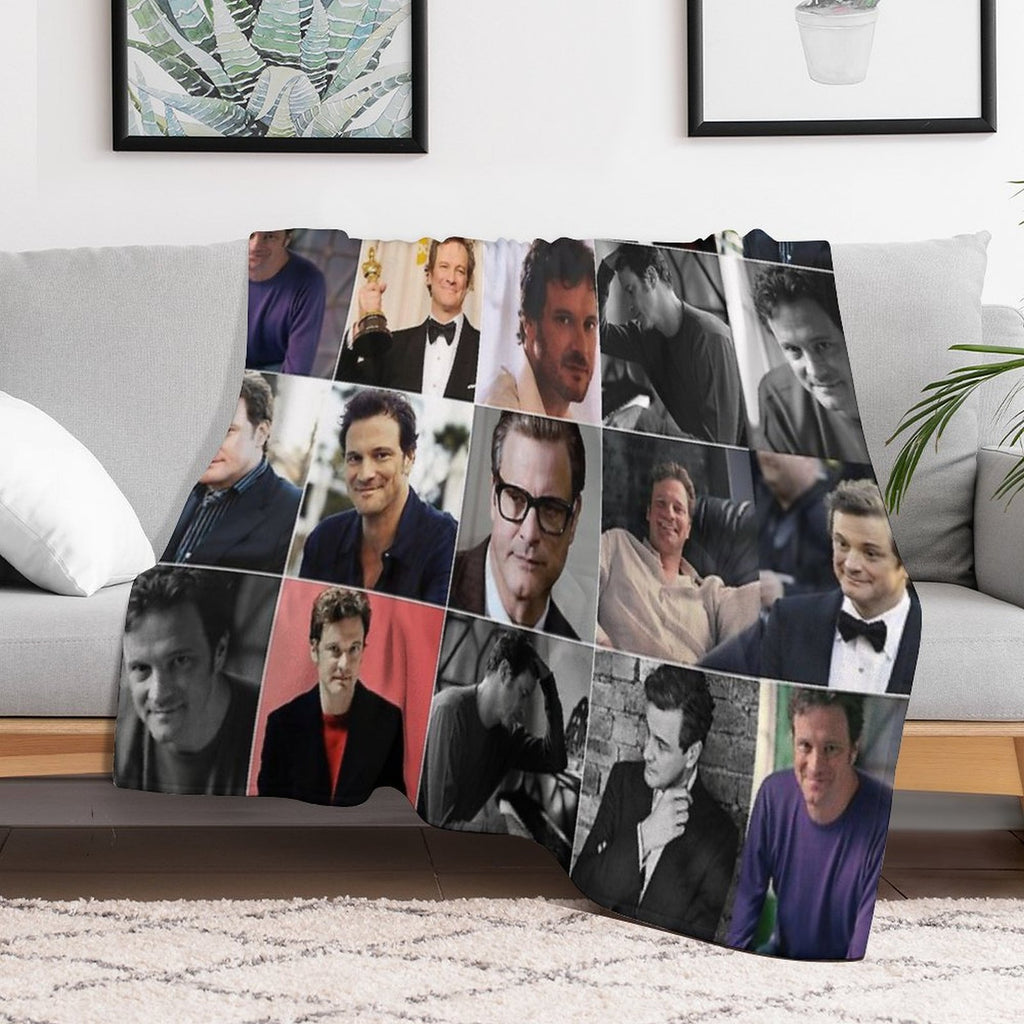 Colin Firth Photo Collage Compact Throw Blanket