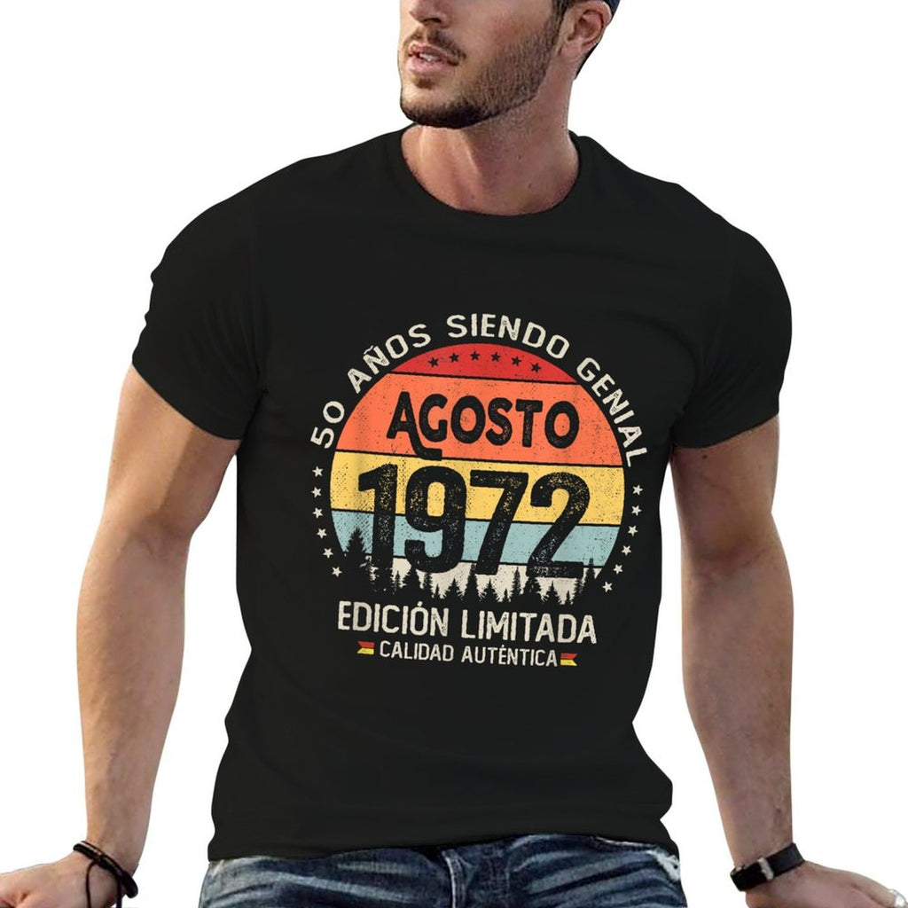 50 Years Old August 1972 Spanish Theme 50th Birthday  Stretchy T-Shirt