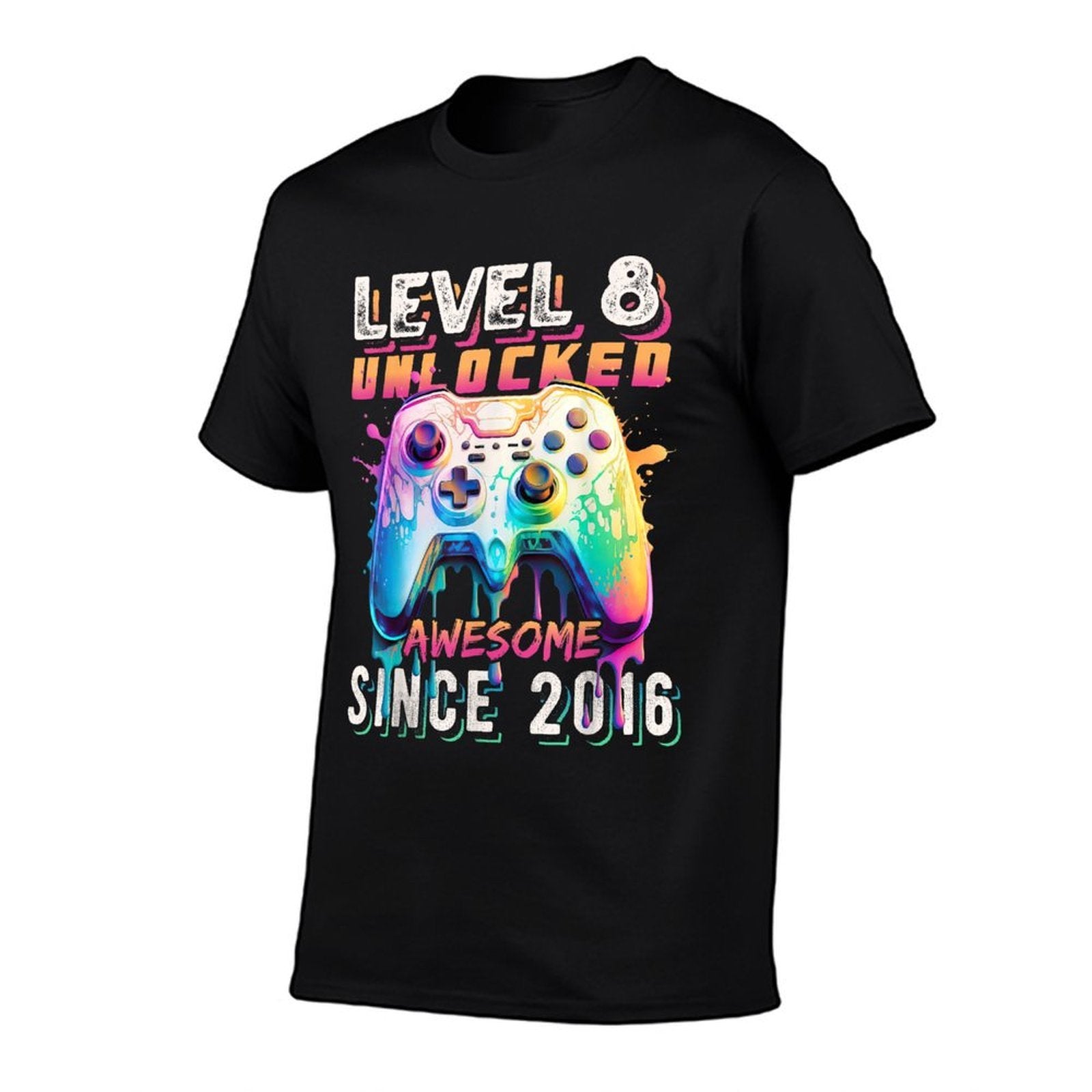 8th Birthday Gamer 8 Year Old Funny Bday Boy Eight Son  Summer-ready Fabric T-Shirt