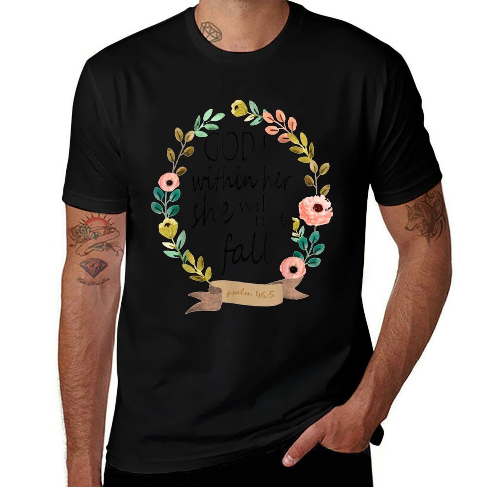 God Is Within Her She Will Not Fall Psalm 465  Vintage-inspired T-Shirt